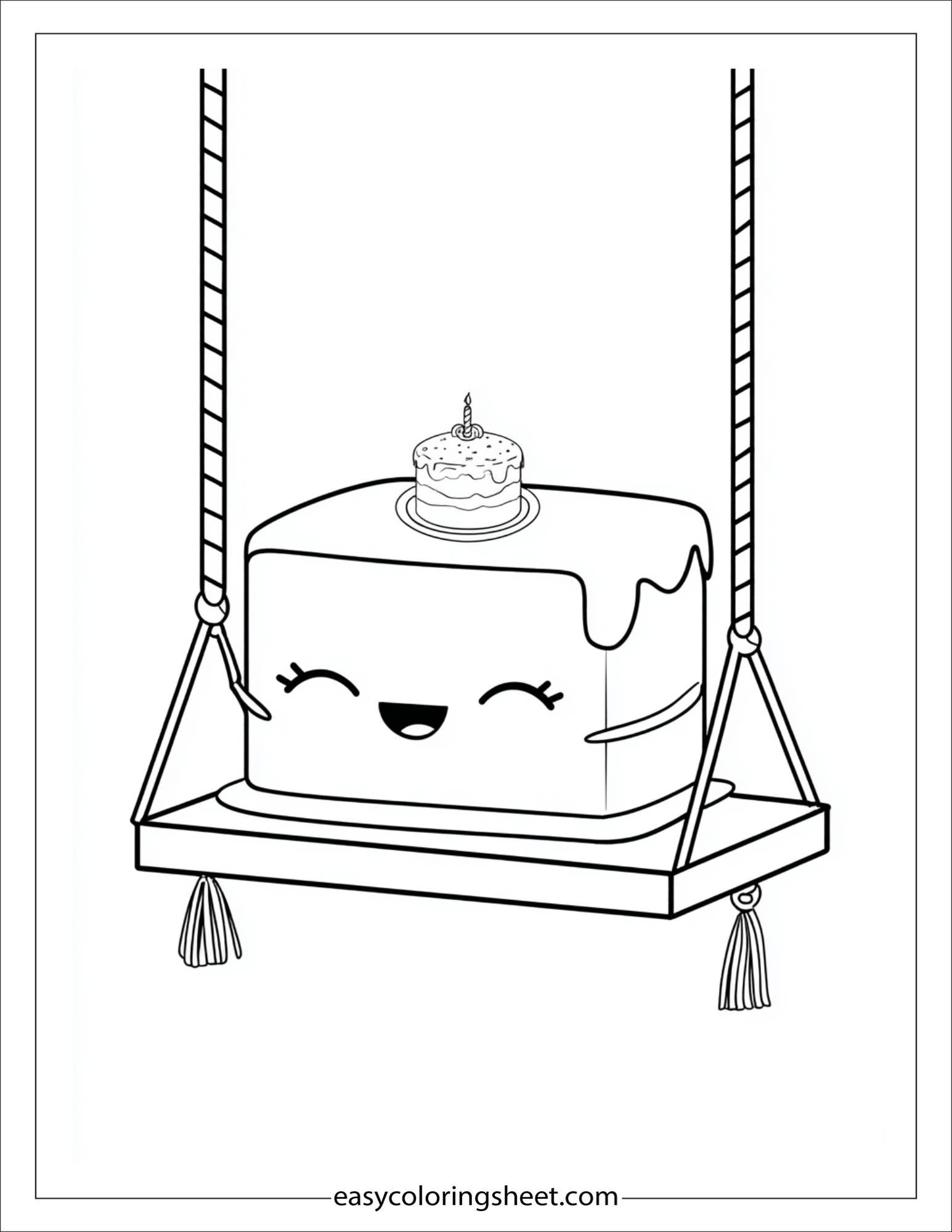 Cake on swing