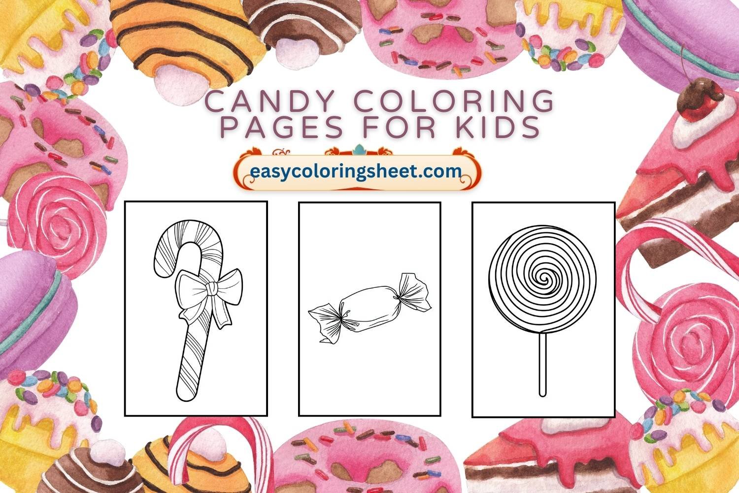 Candy coloring pages for kids
