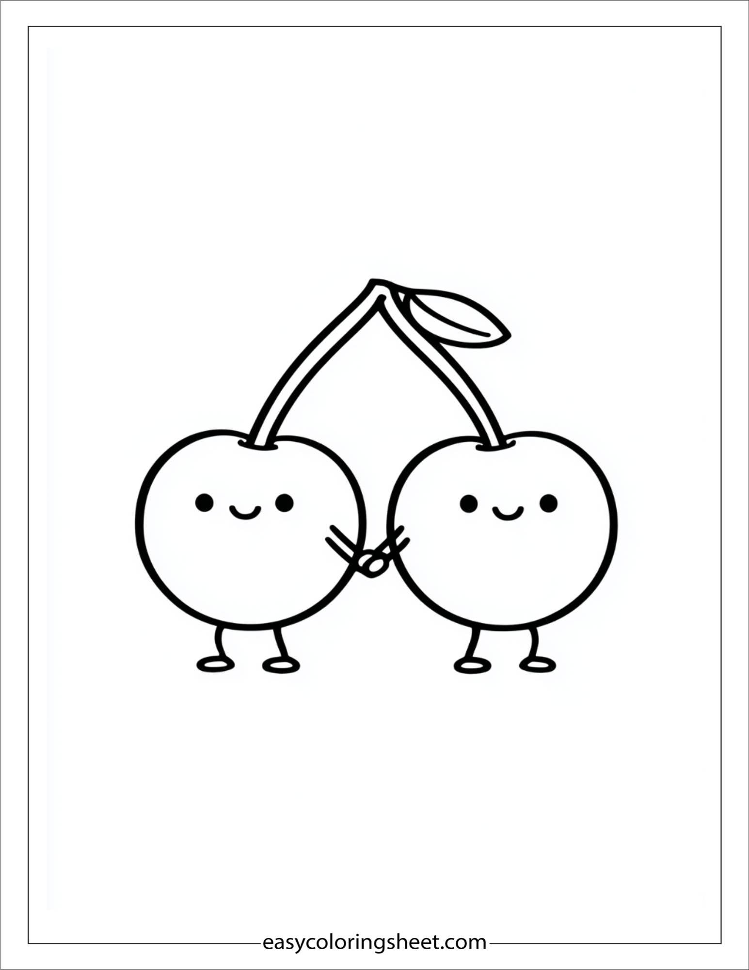 Cherry Pair Holding Hands