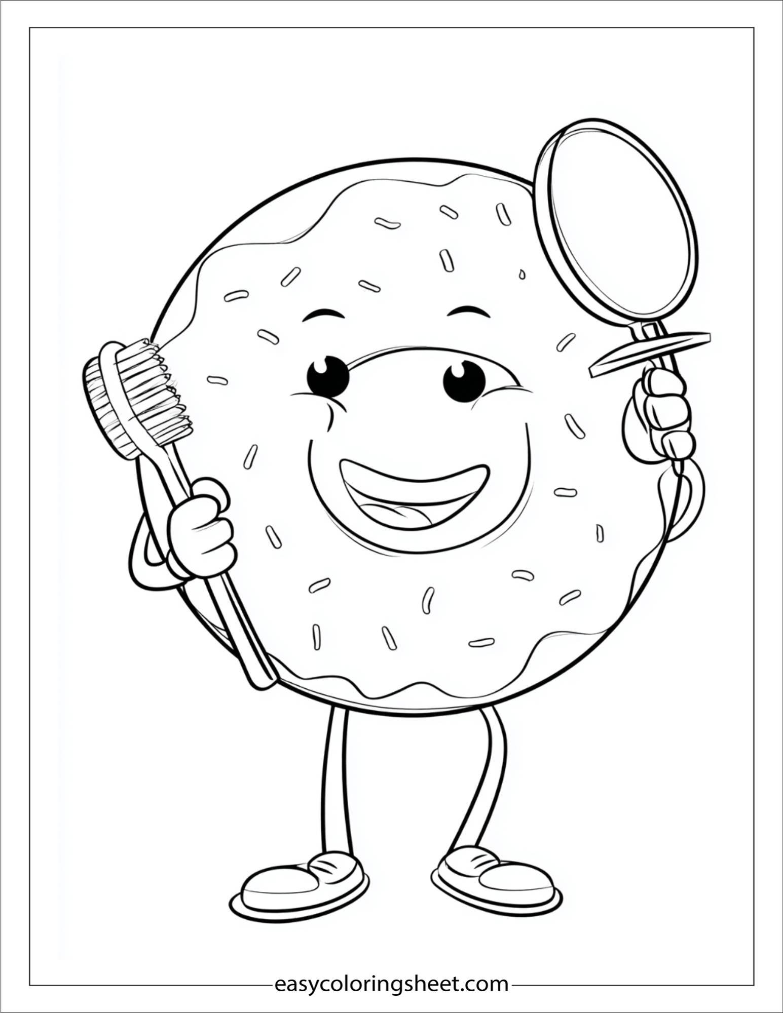 Donut brushing teeth