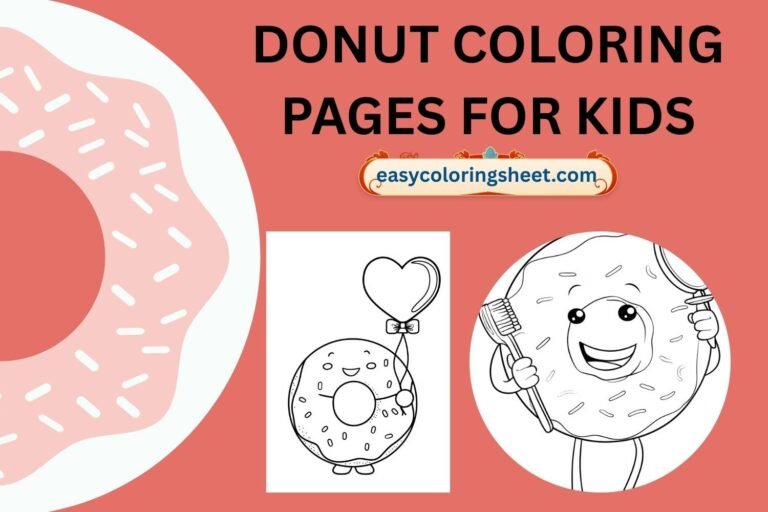 Donut coloring pages for kids