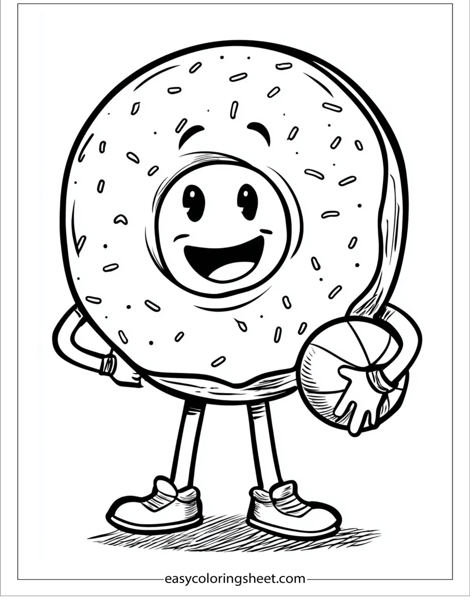 Donut playing soccer