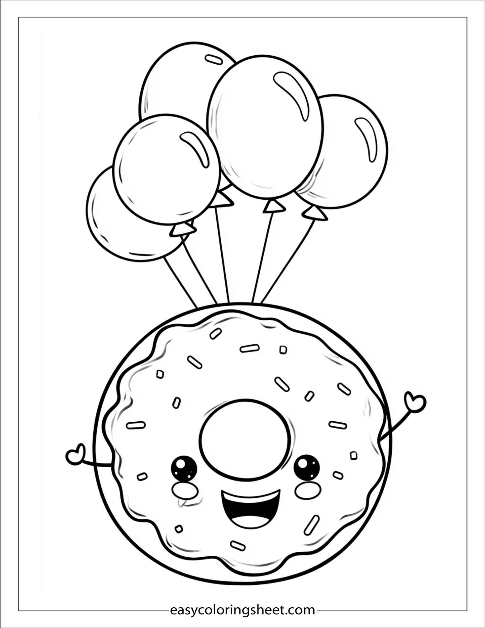 Donut with balloons