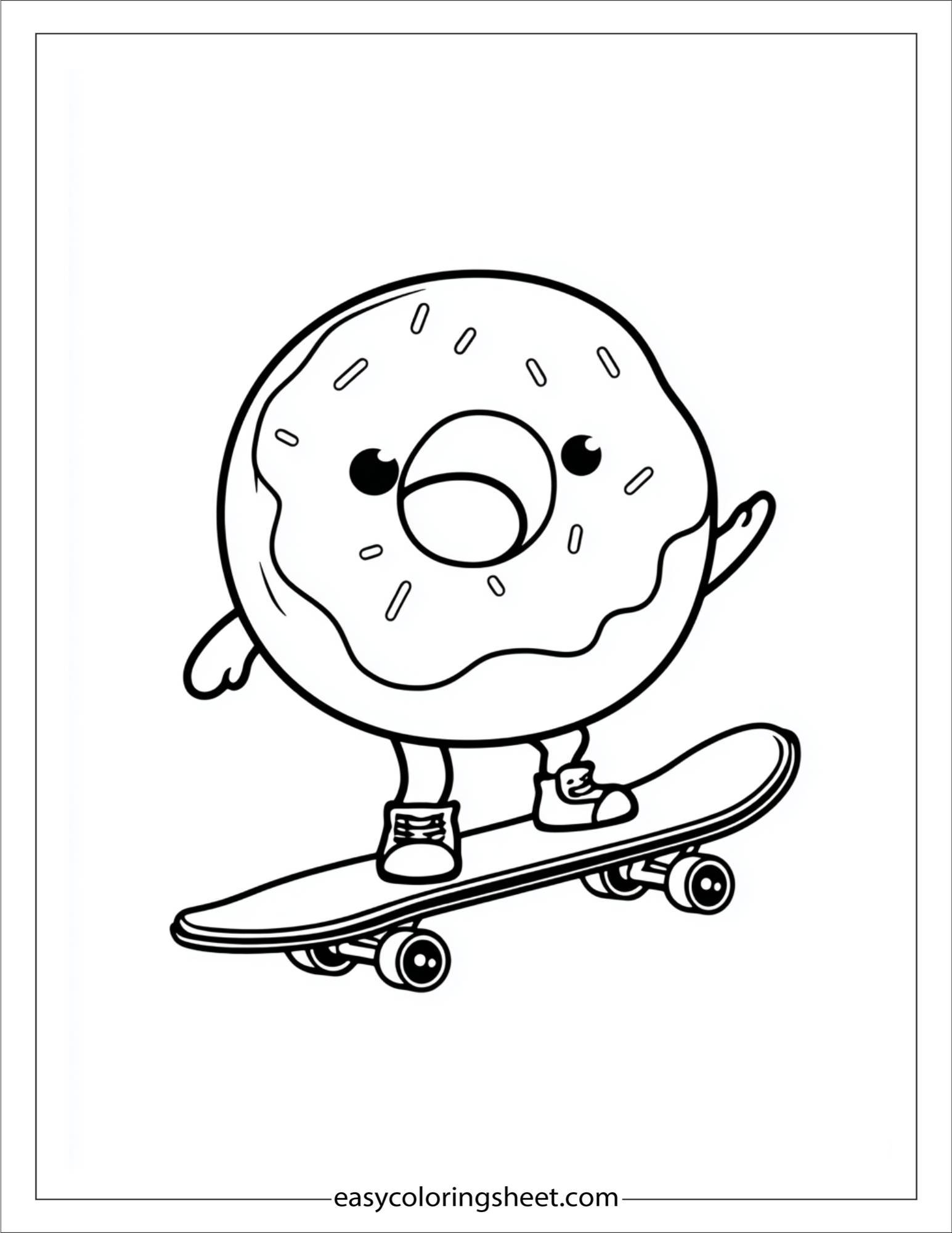 Donut with skateboard