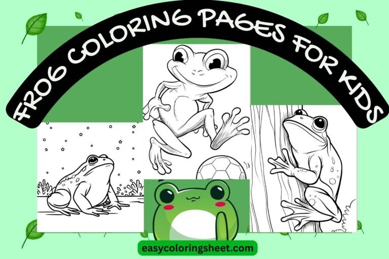 Frog coloring pages for kids