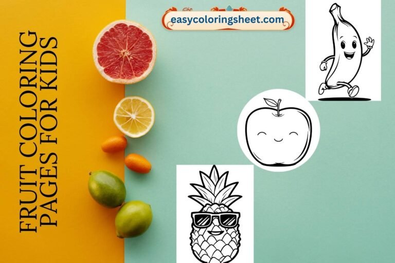 Fruit coloring pages for kids