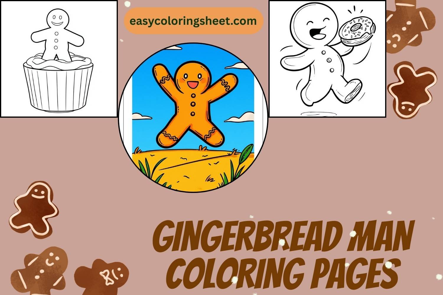 Free Gingerbread Man Coloring Pages for Kids, Fun, Cute, and Easy to ...