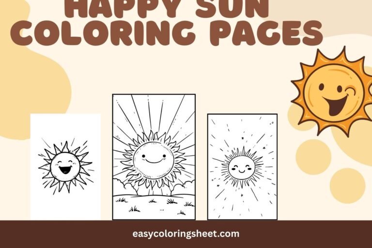 Happy sun coloring pages