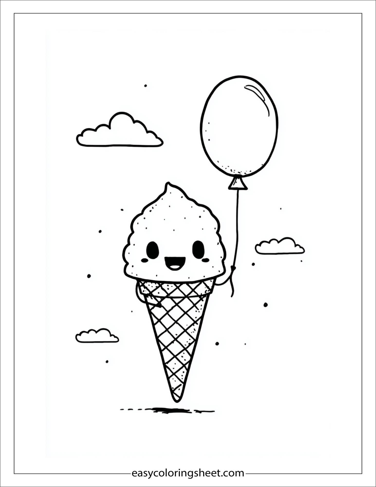 Ice Cream Floating on Balloon