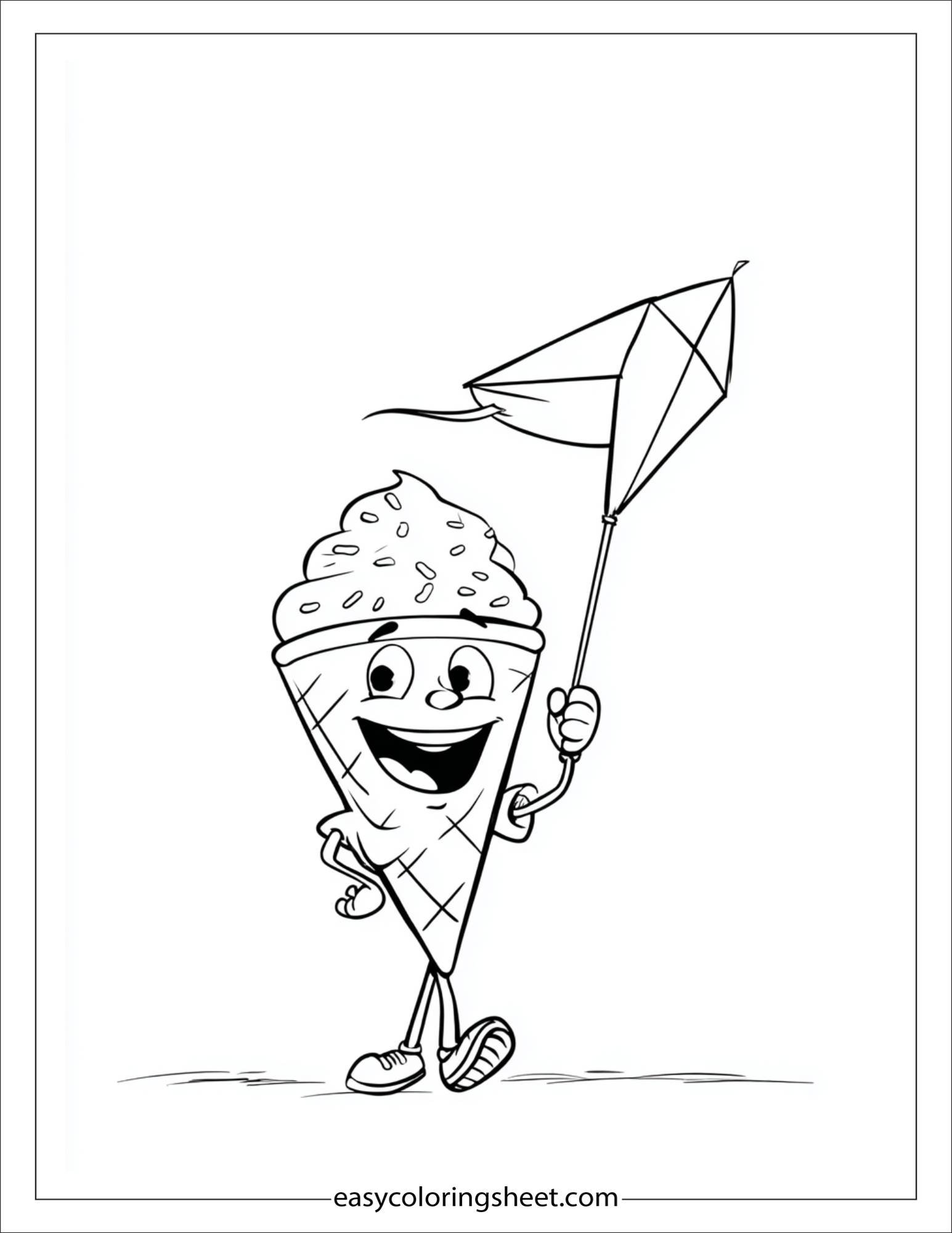 Ice Cream Holding Kite