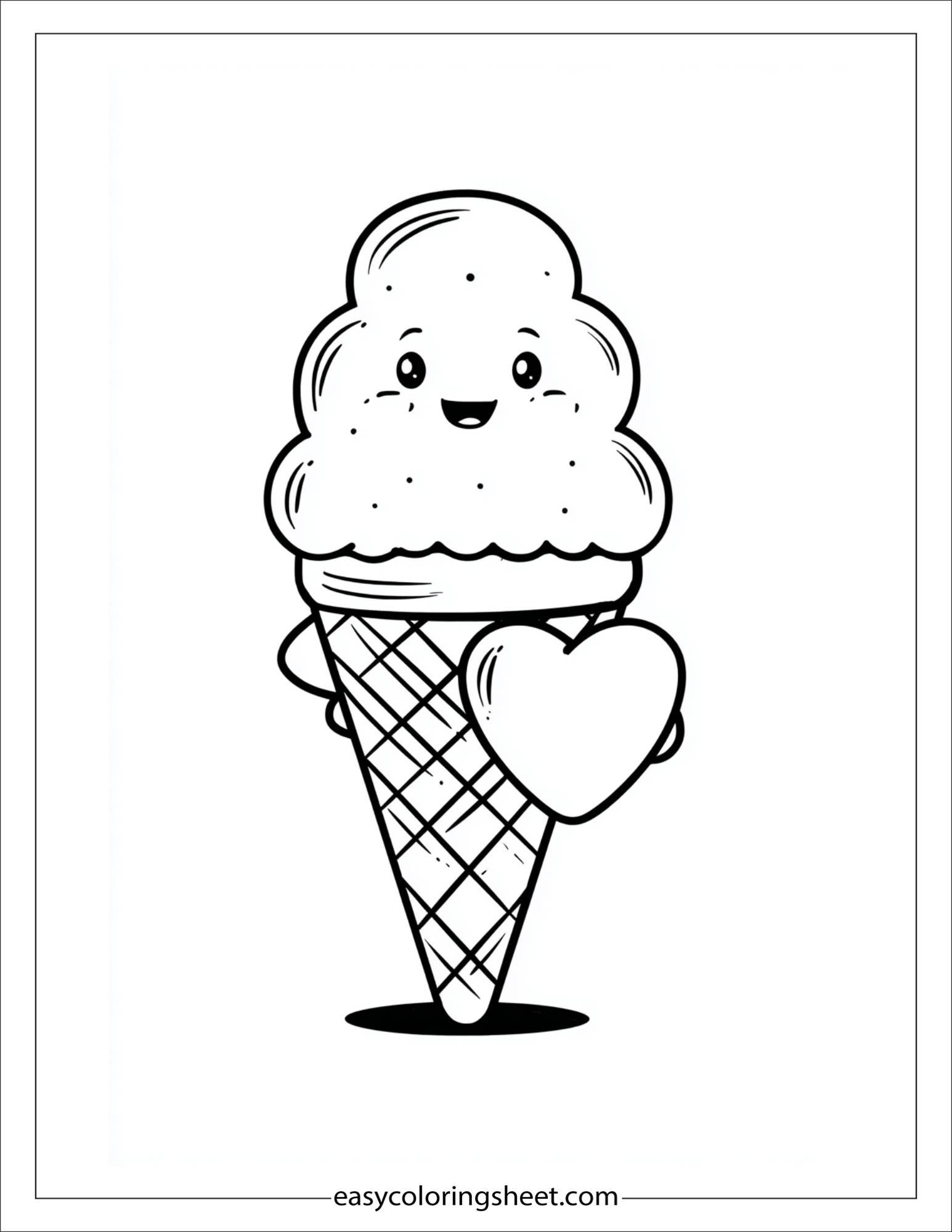 Ice Cream Hugging Heart