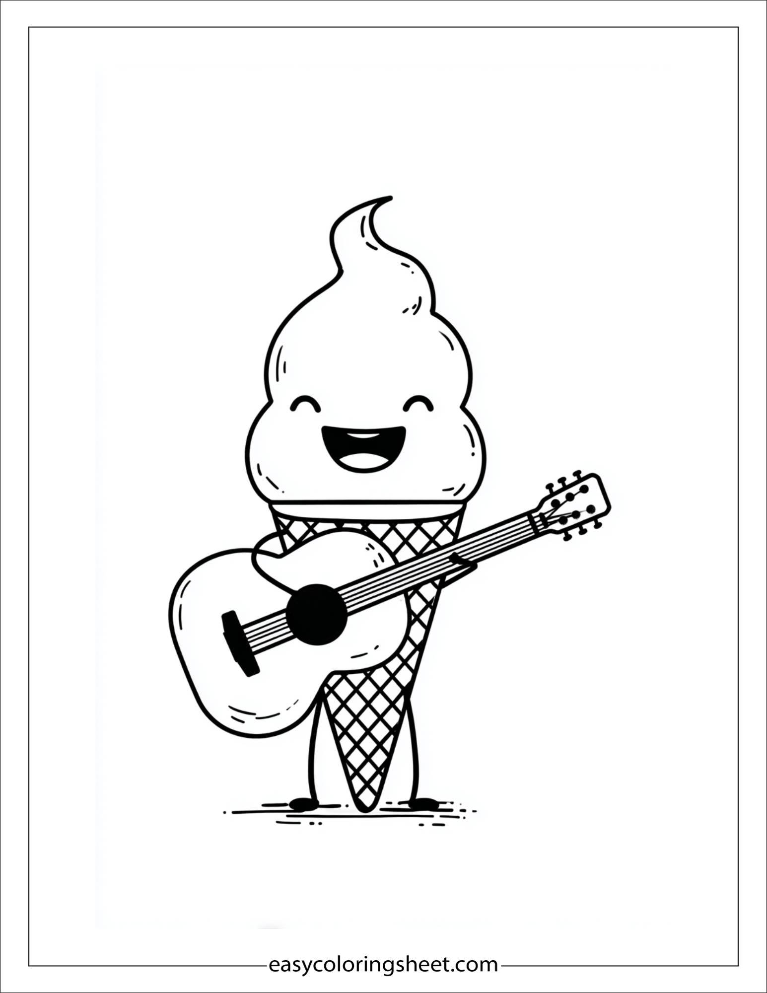 Ice Cream Playing Guitar