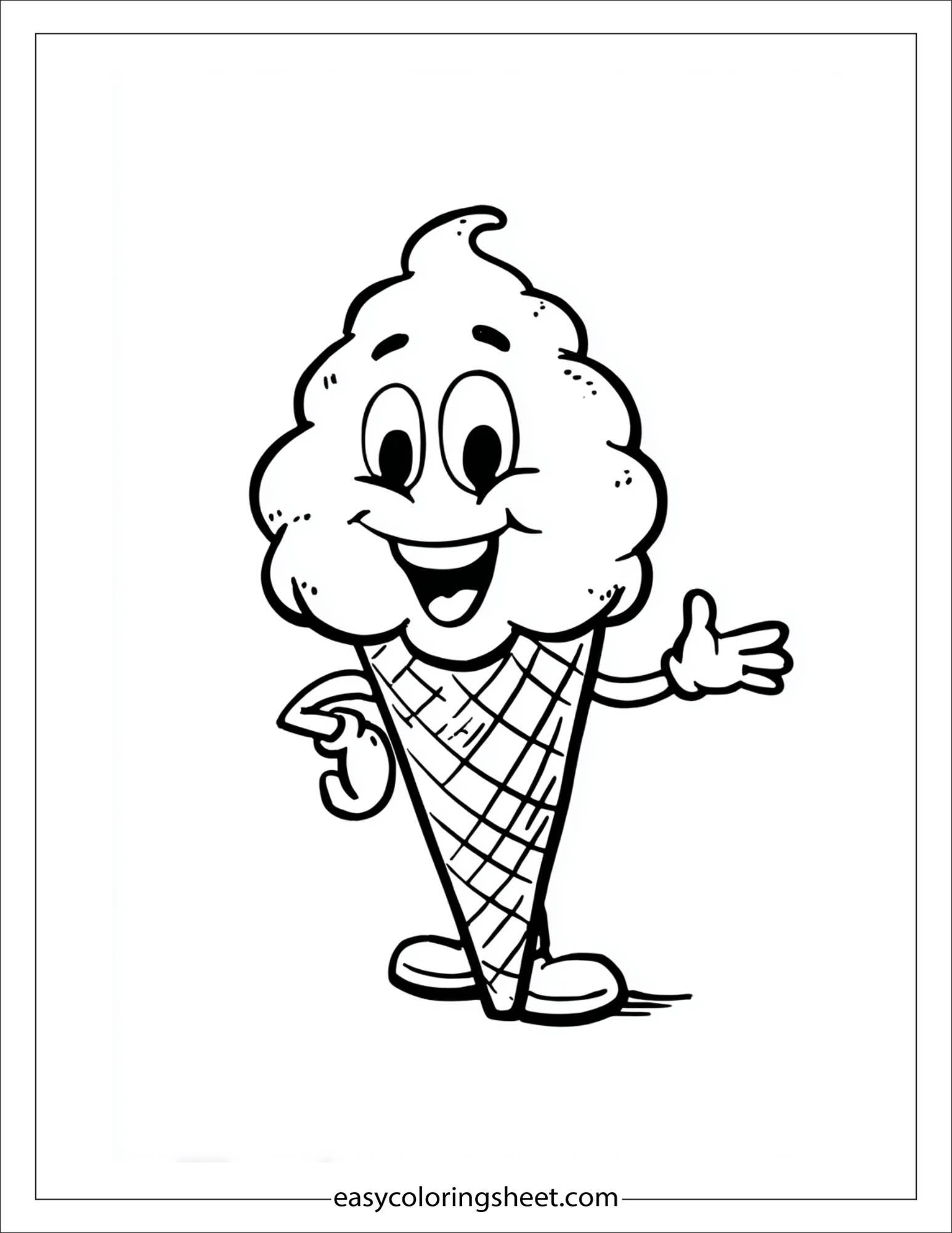 Ice Cream Waving Hello