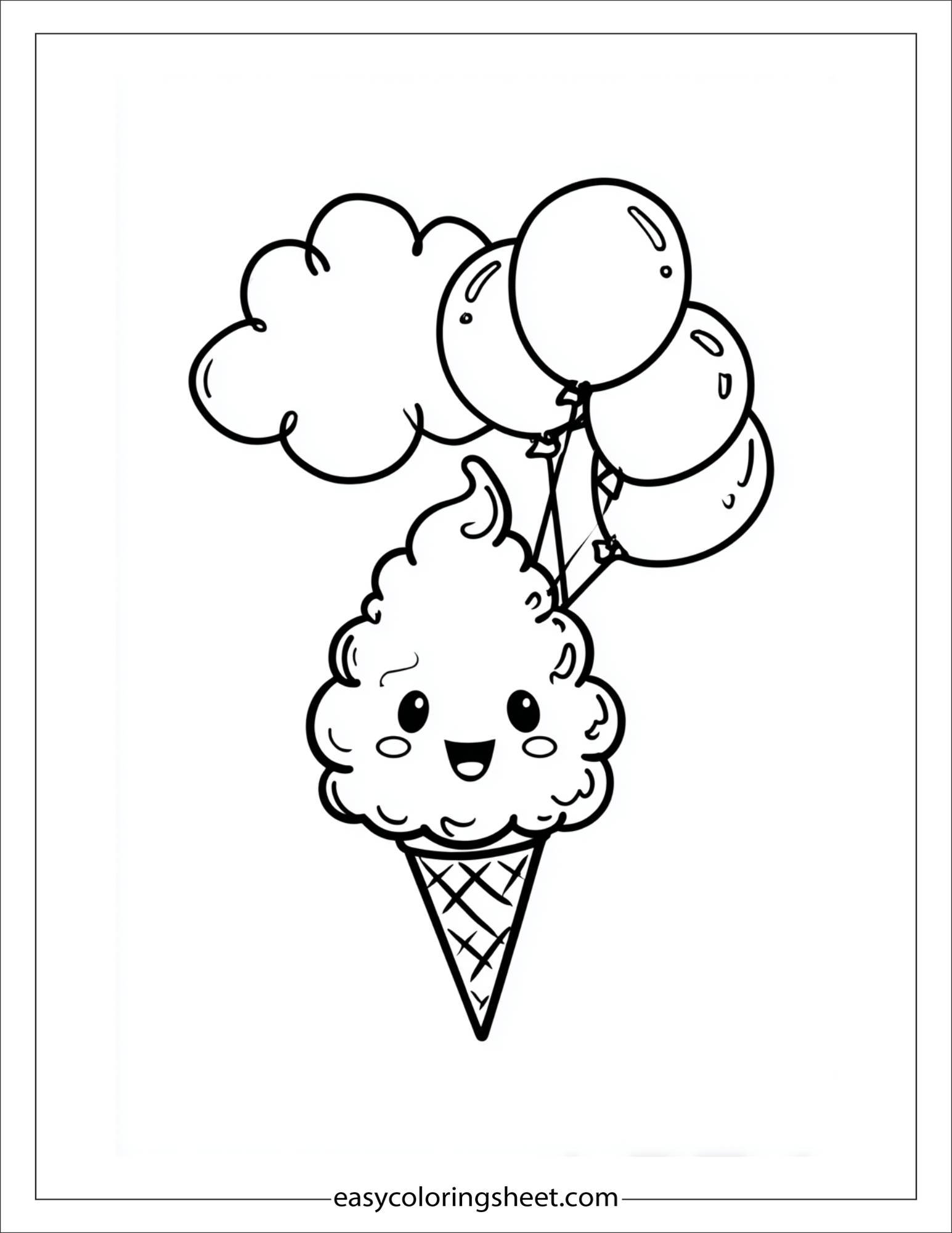 Ice Cream with Balloons