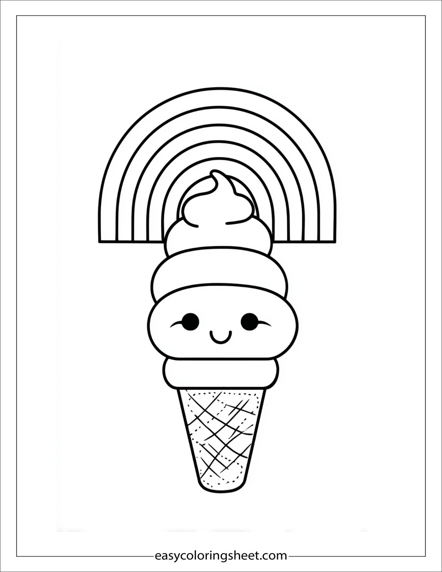 Ice Cream with Rainbow