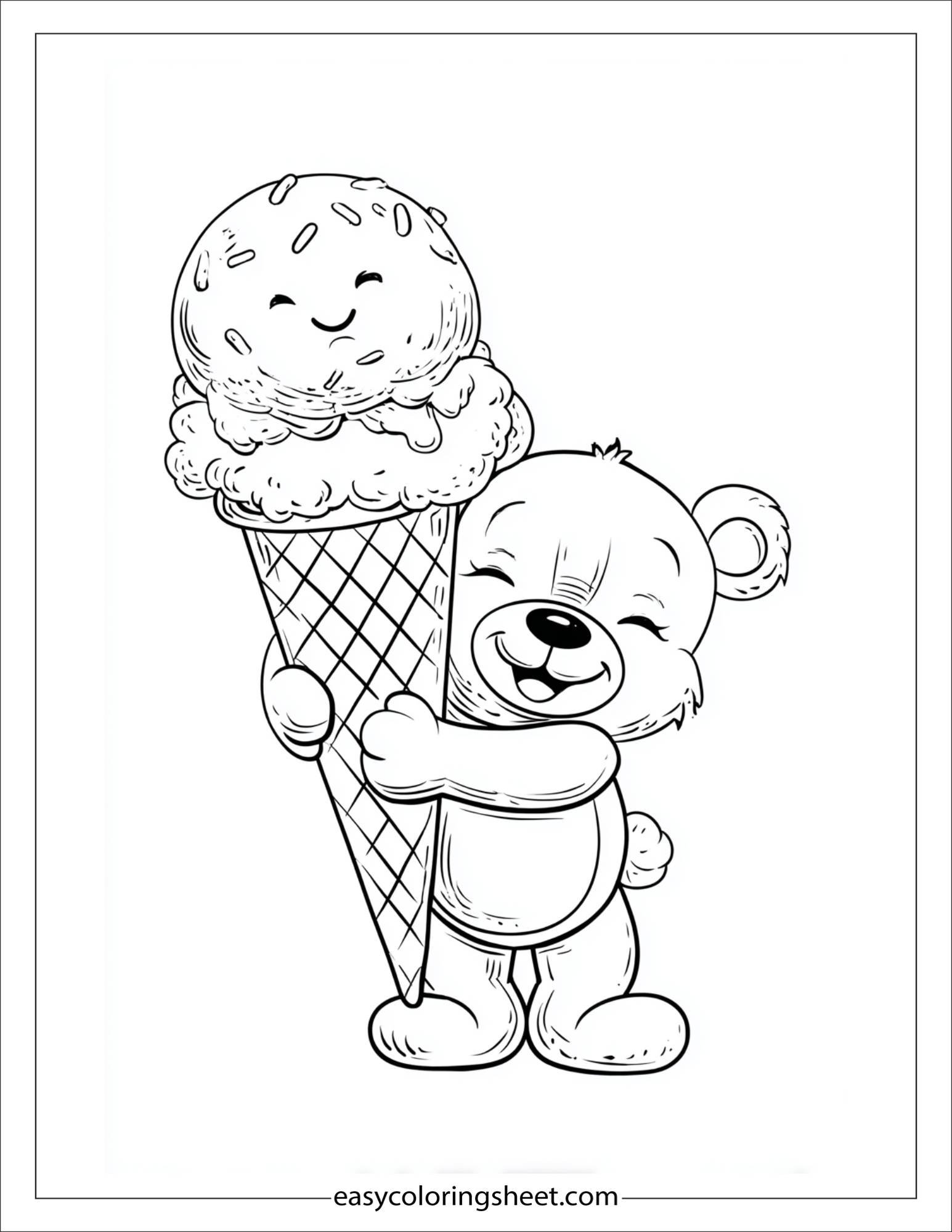 Ice Cream with Teddy Bear