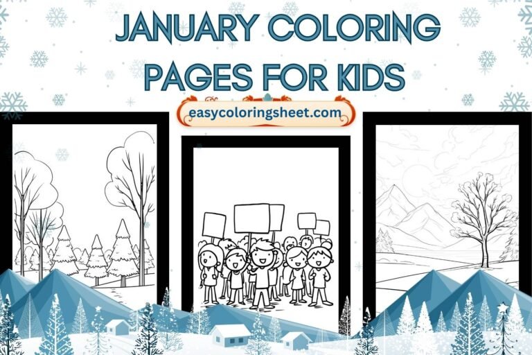 January coloring pages for kids