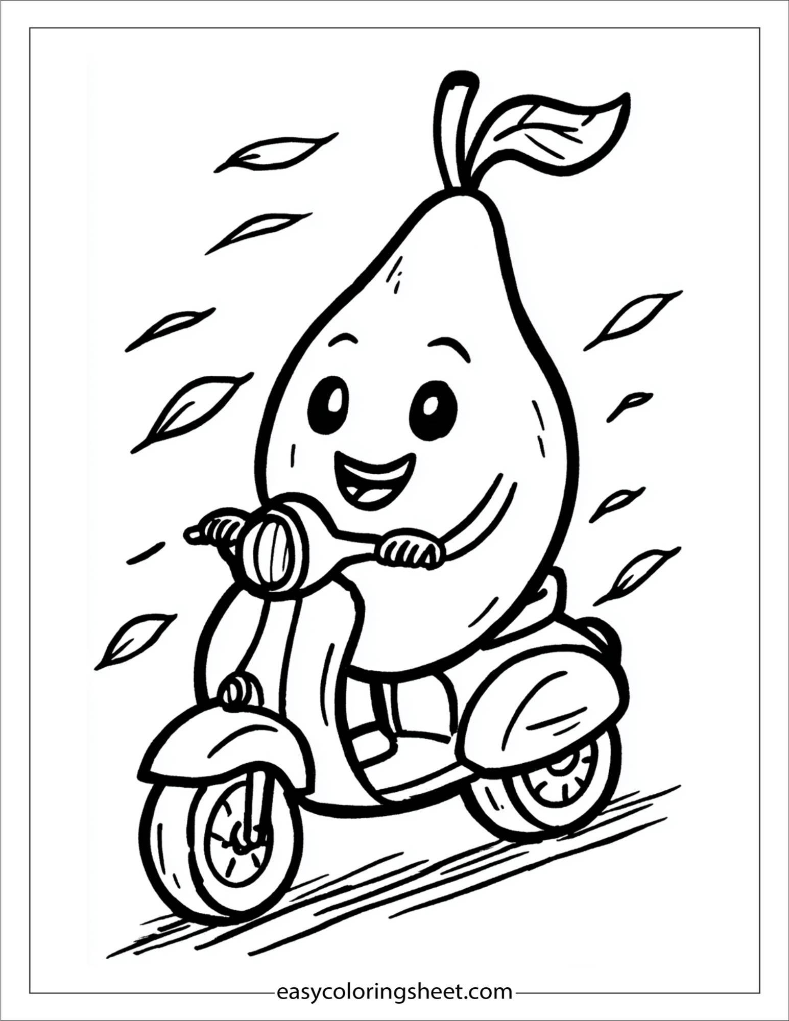 Mango riding a scooter