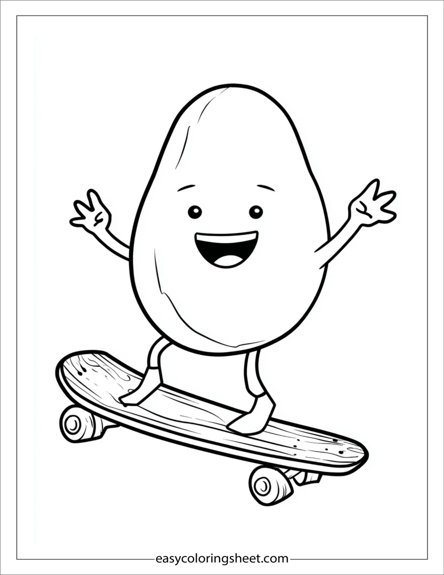 Mango riding a skateboard