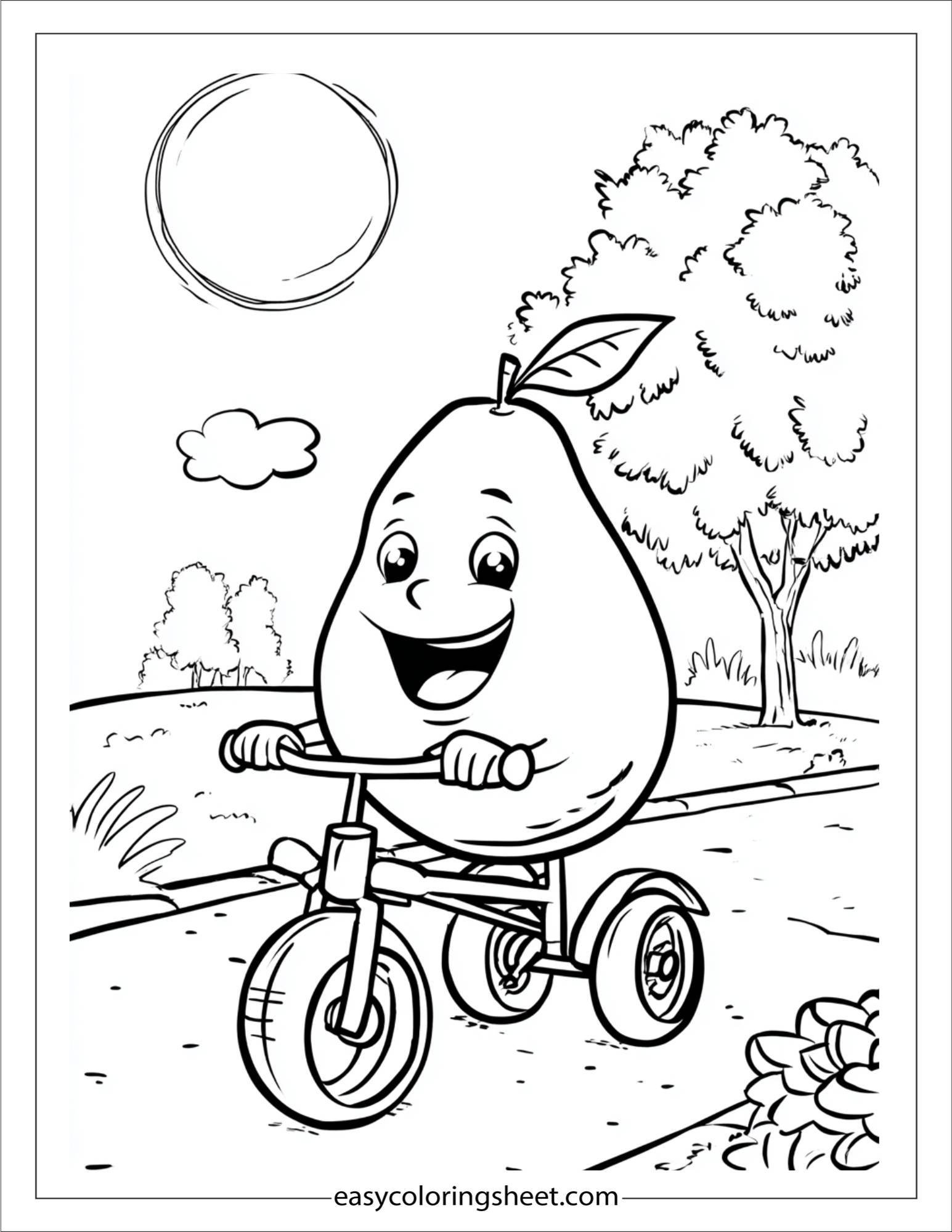 Mango riding a tricycle