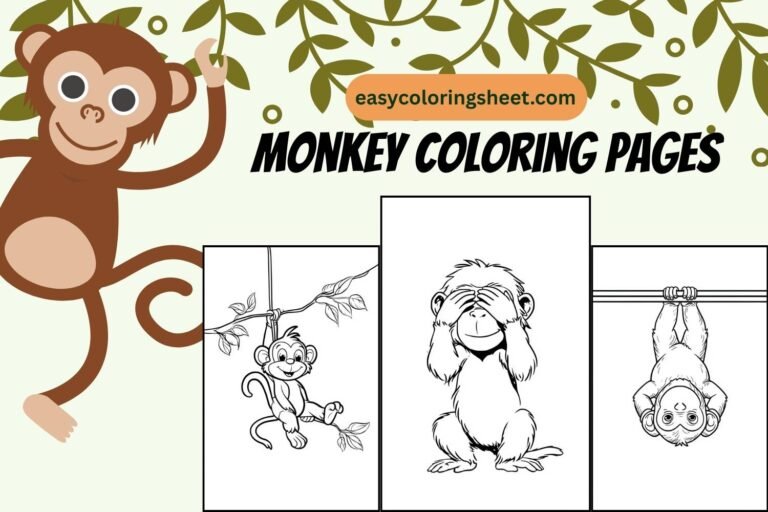 Monkey coloring pages
