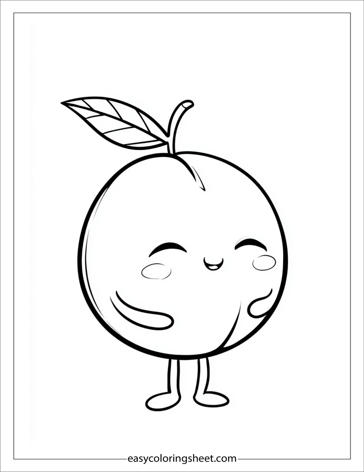 Peach Hugging Itself