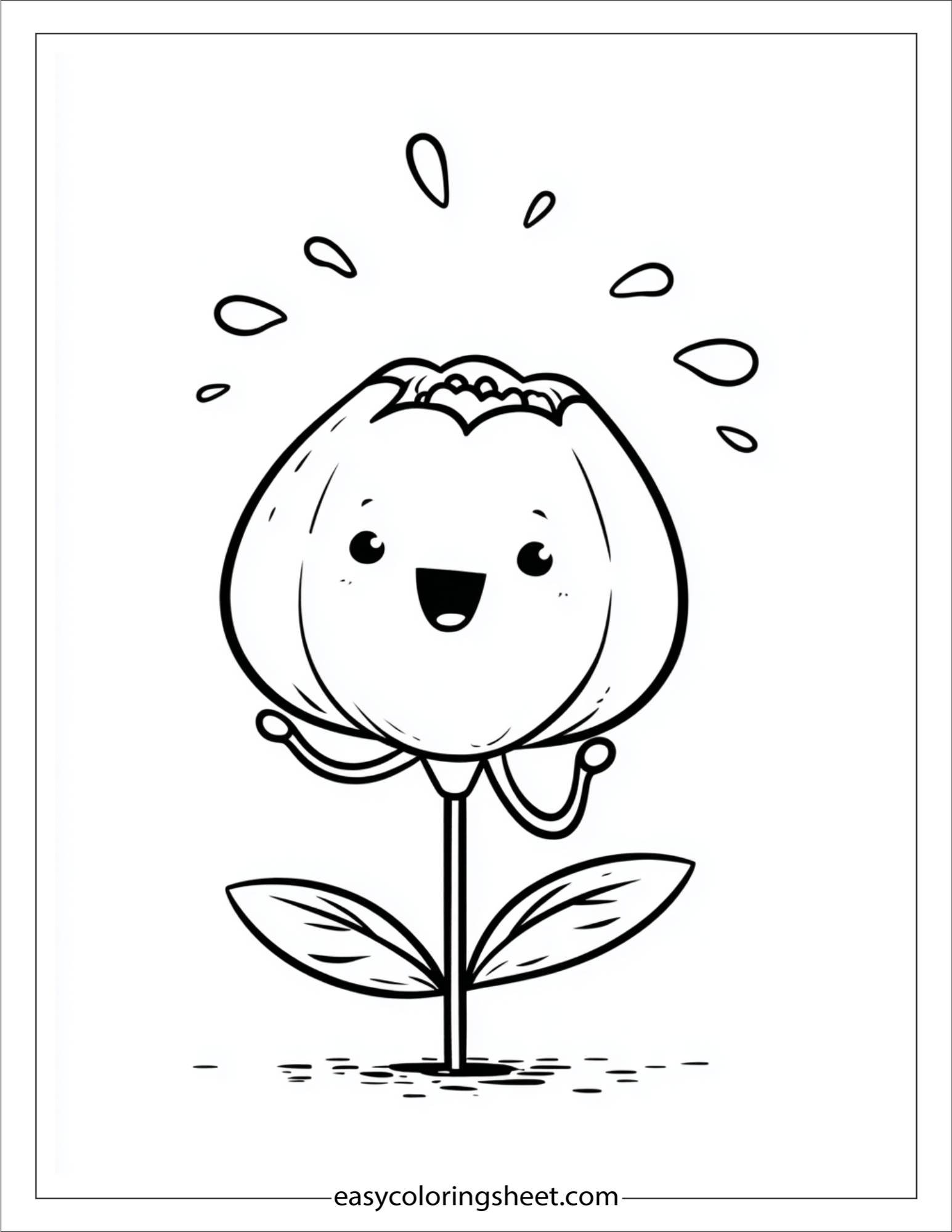 Peony catching raindrops