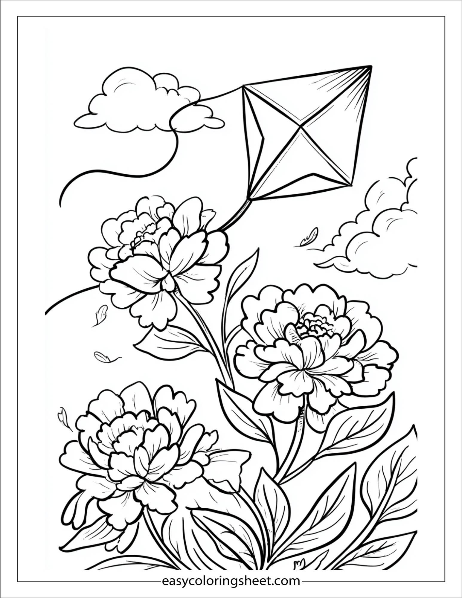 Peony flying a kite