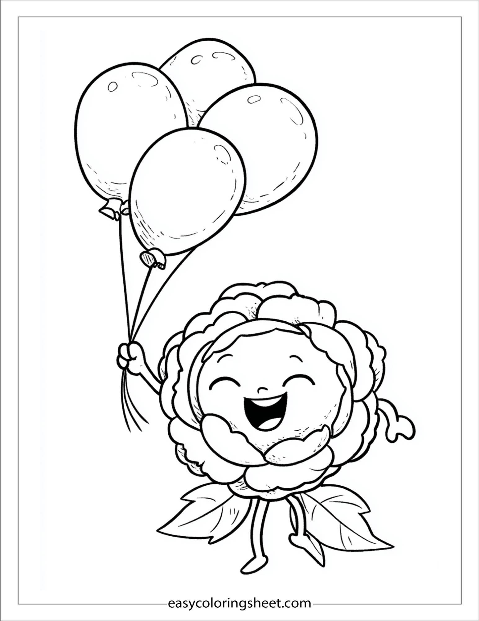 Peony flying with balloons