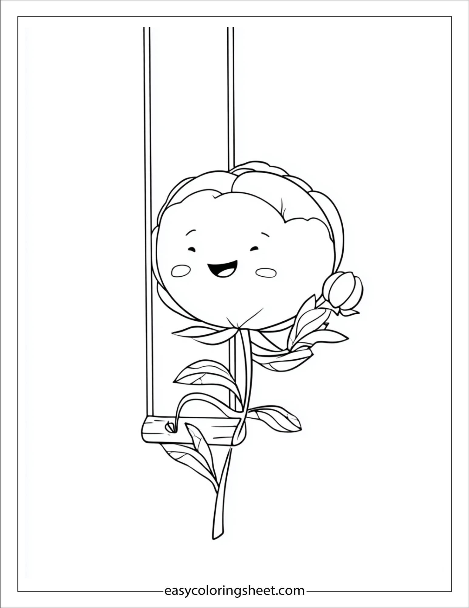 Peony on a swing