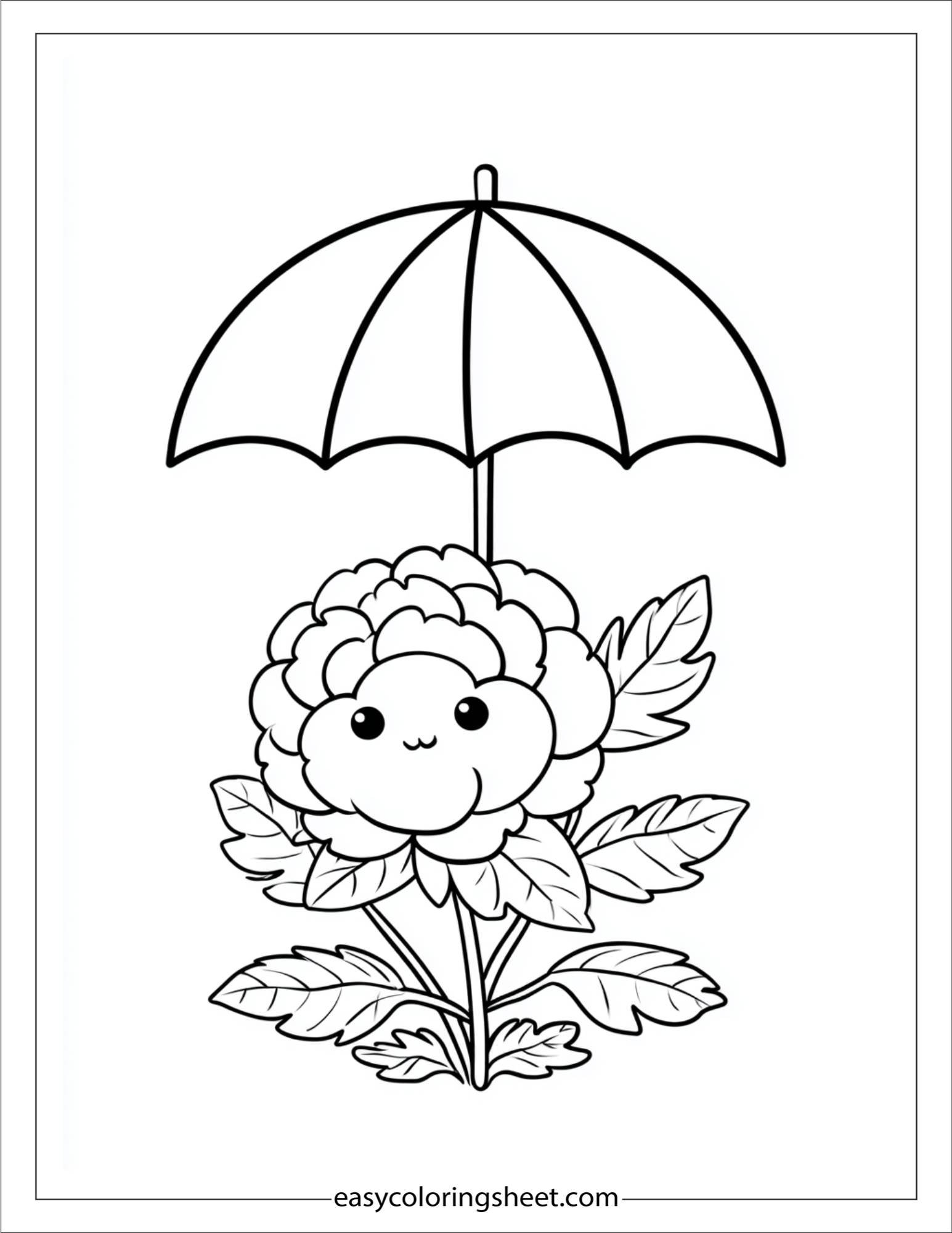 Peony under an umbrella