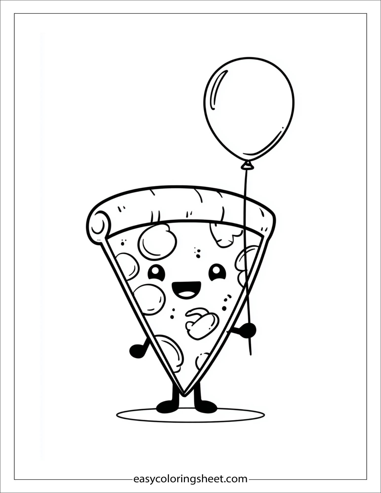 Pizza flying with balloon