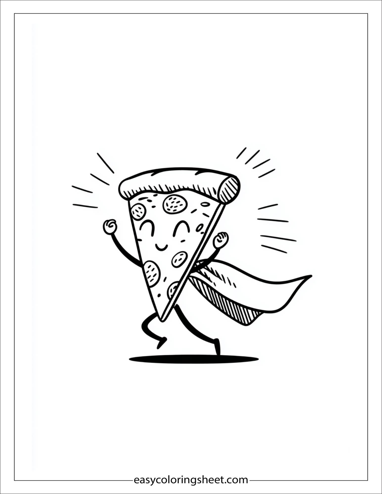 Pizza in superhero cape