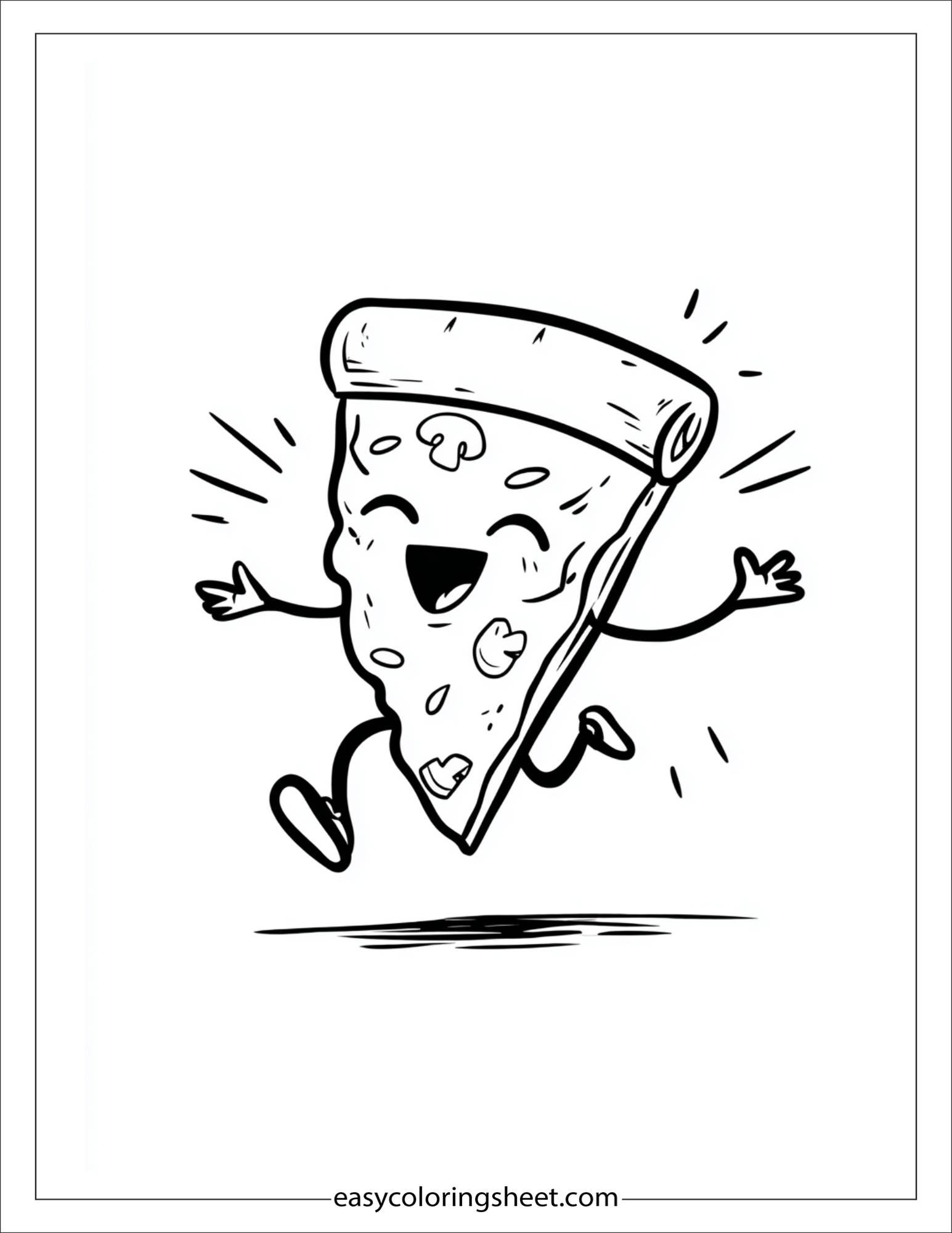 Pizza jumping in joy