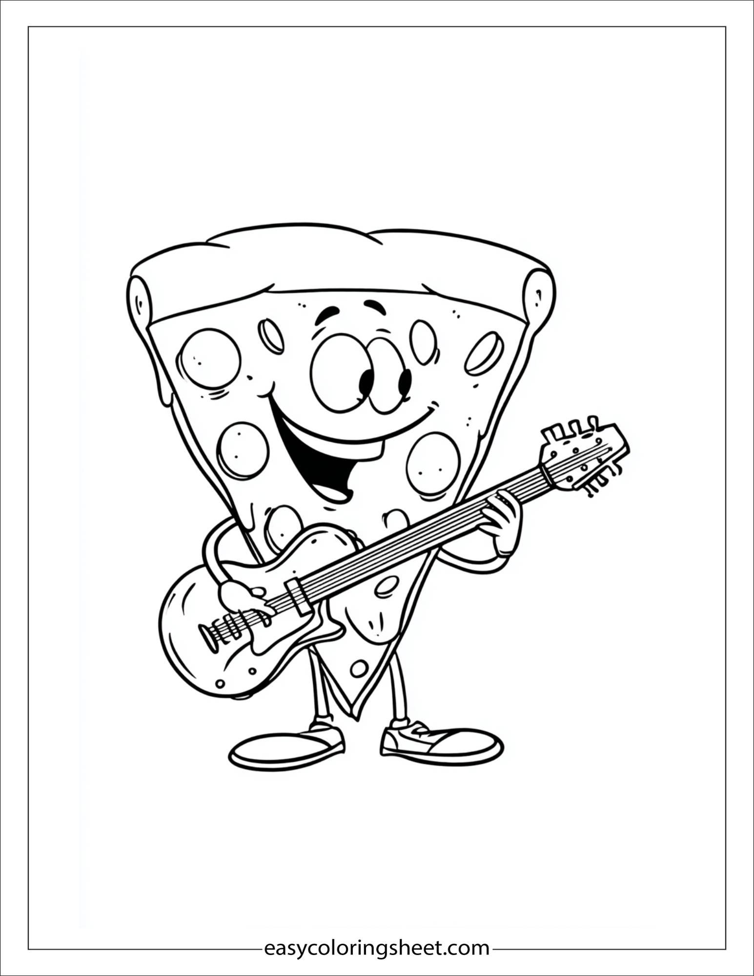 Pizza playing guitar