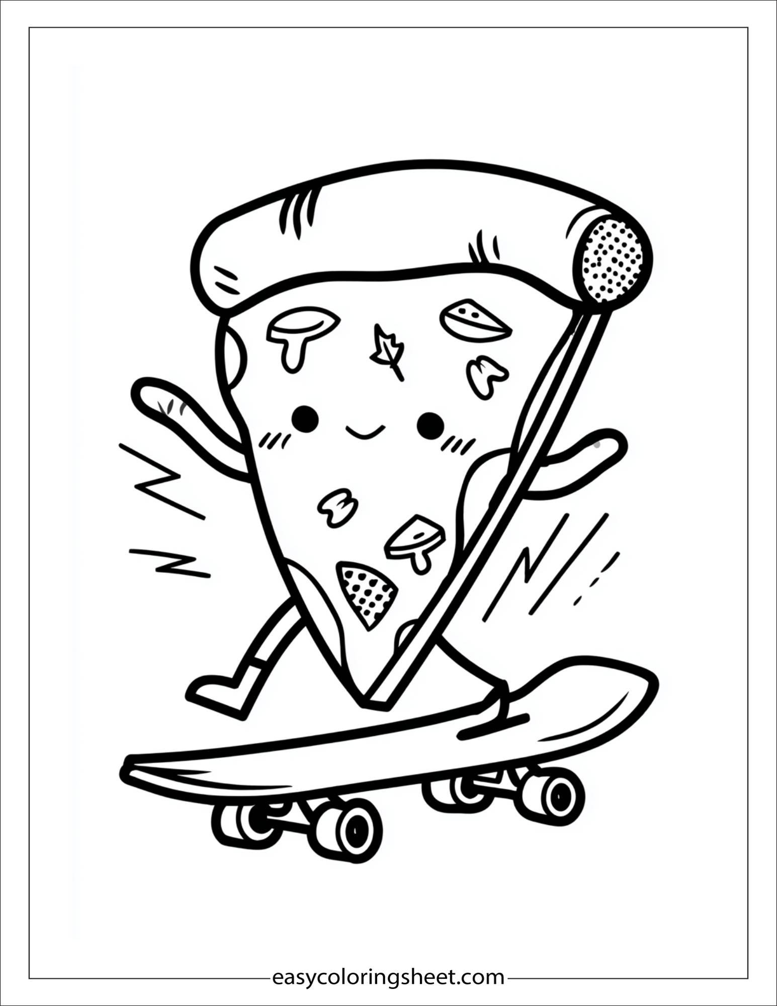 Pizza riding skateboard
