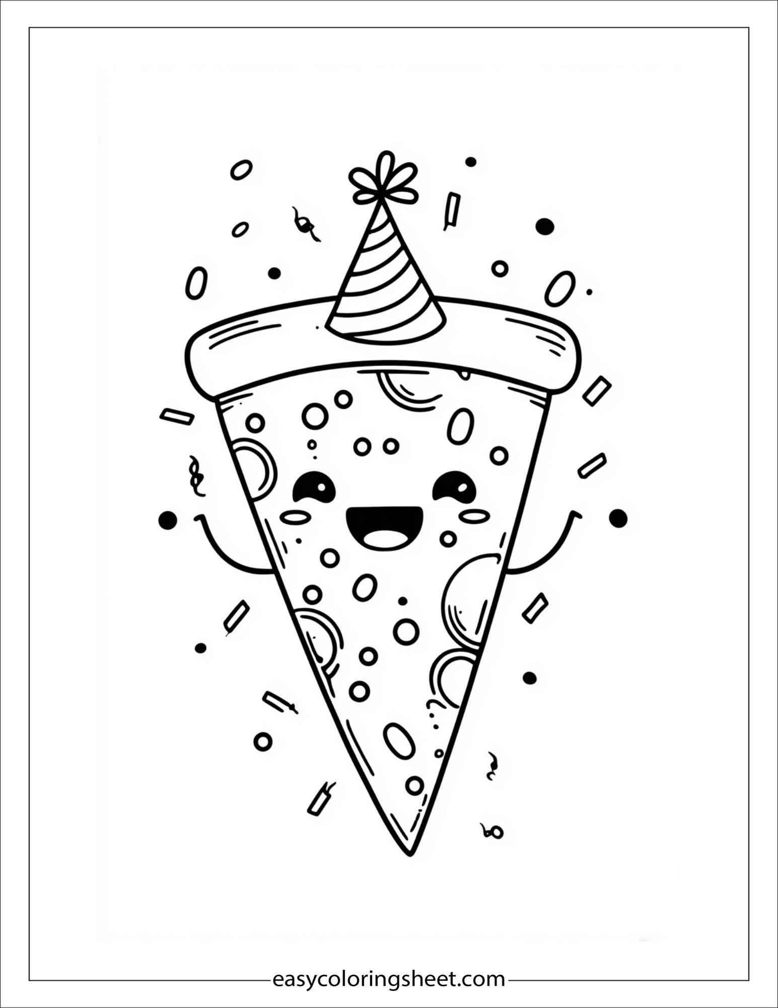 Pizza with Party Hat