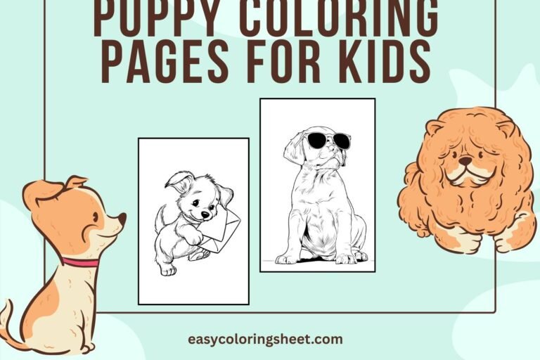 Puppy coloring pages for kids