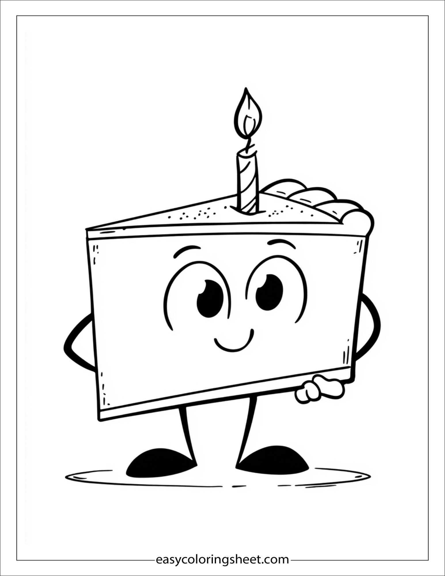 Smiling cake with candle