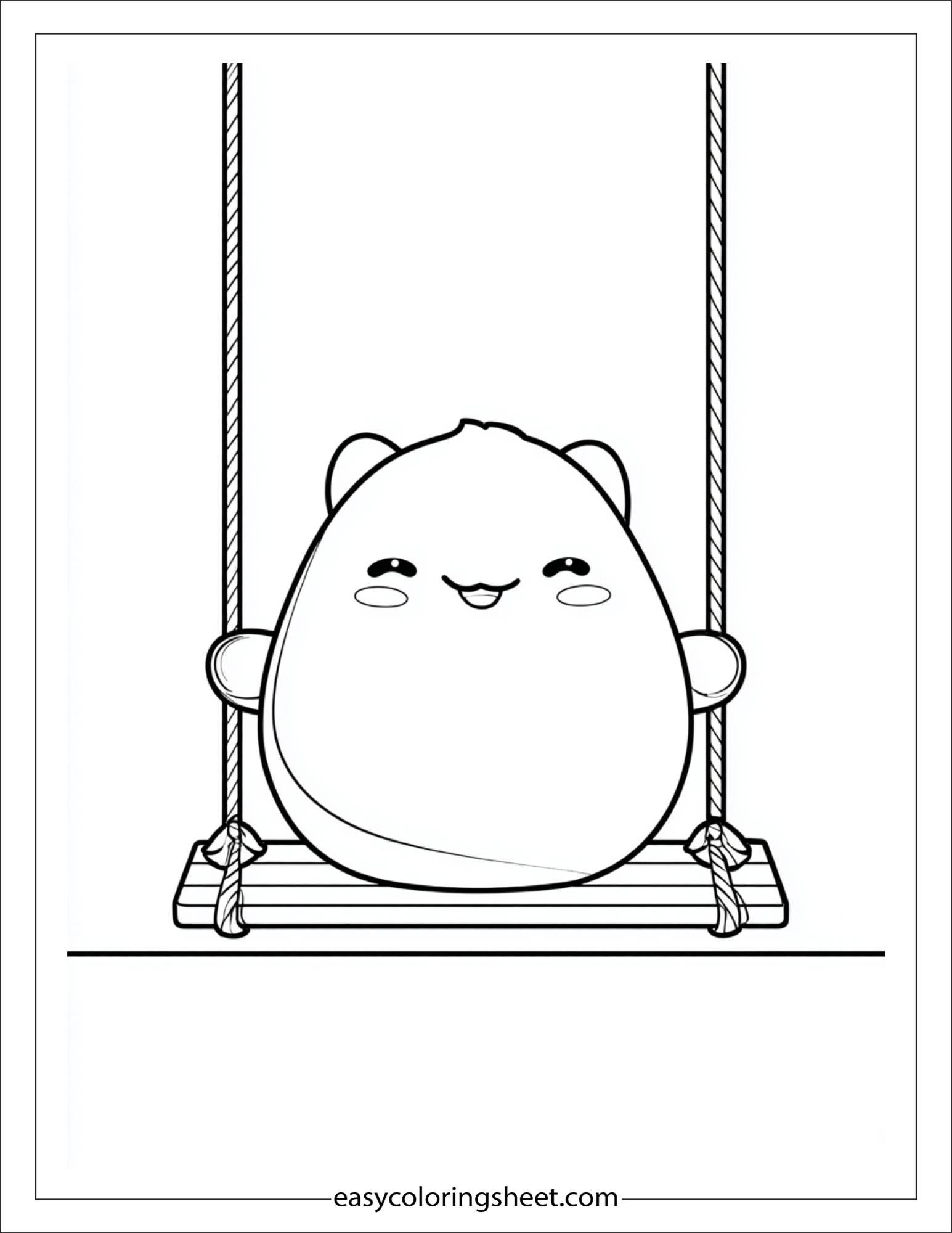Squishmallow in a Swing