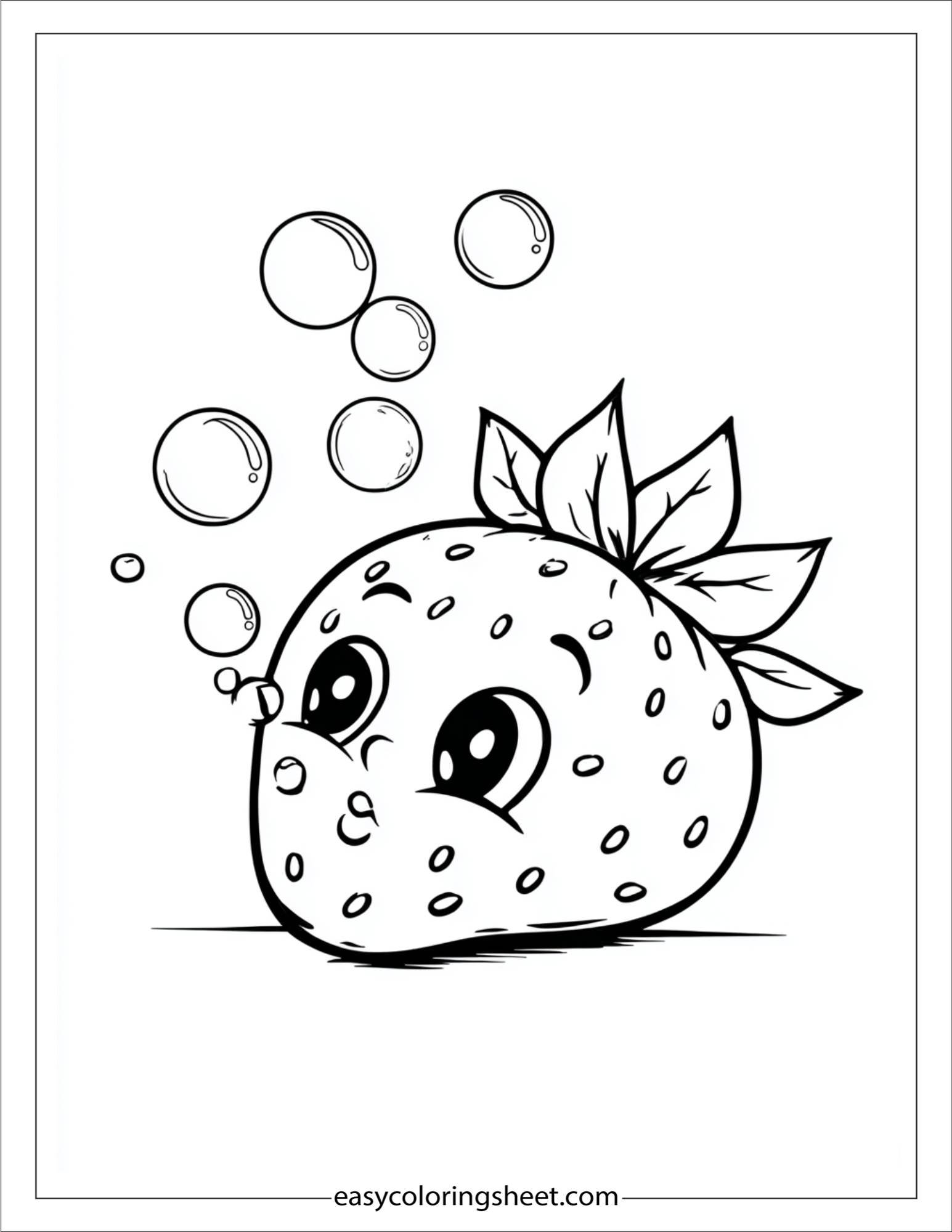 Strawberry blowing bubbles