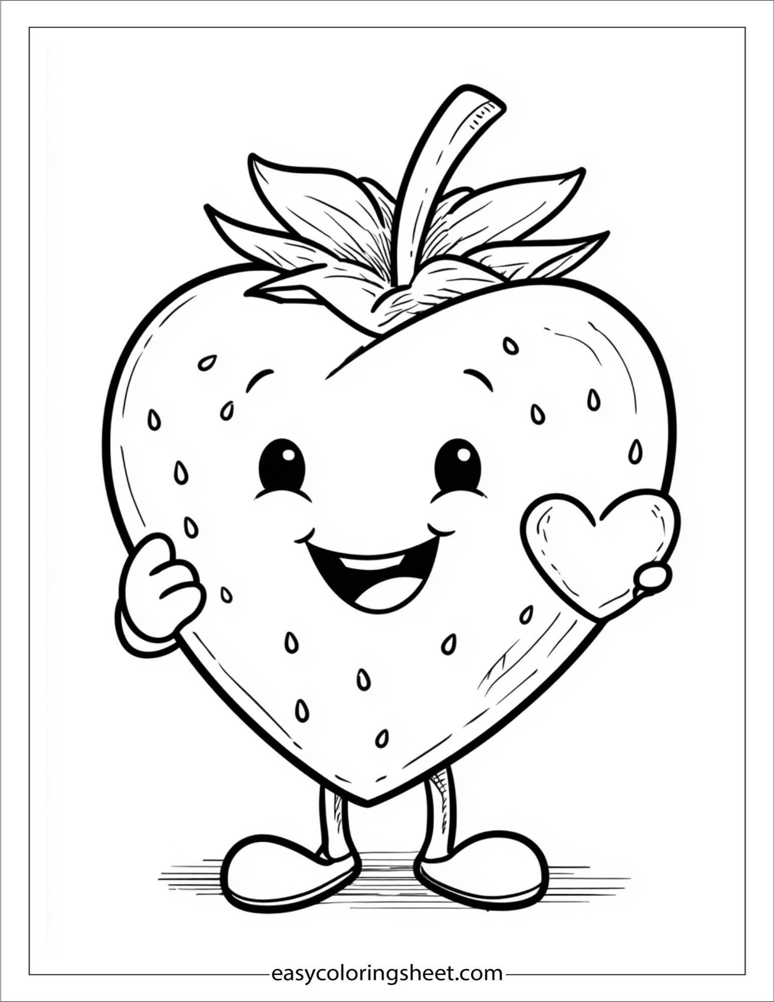 Strawberry hugging heart