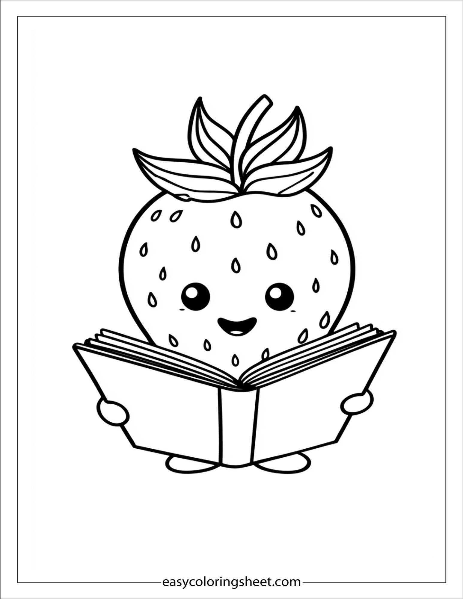 Strawberry reading book