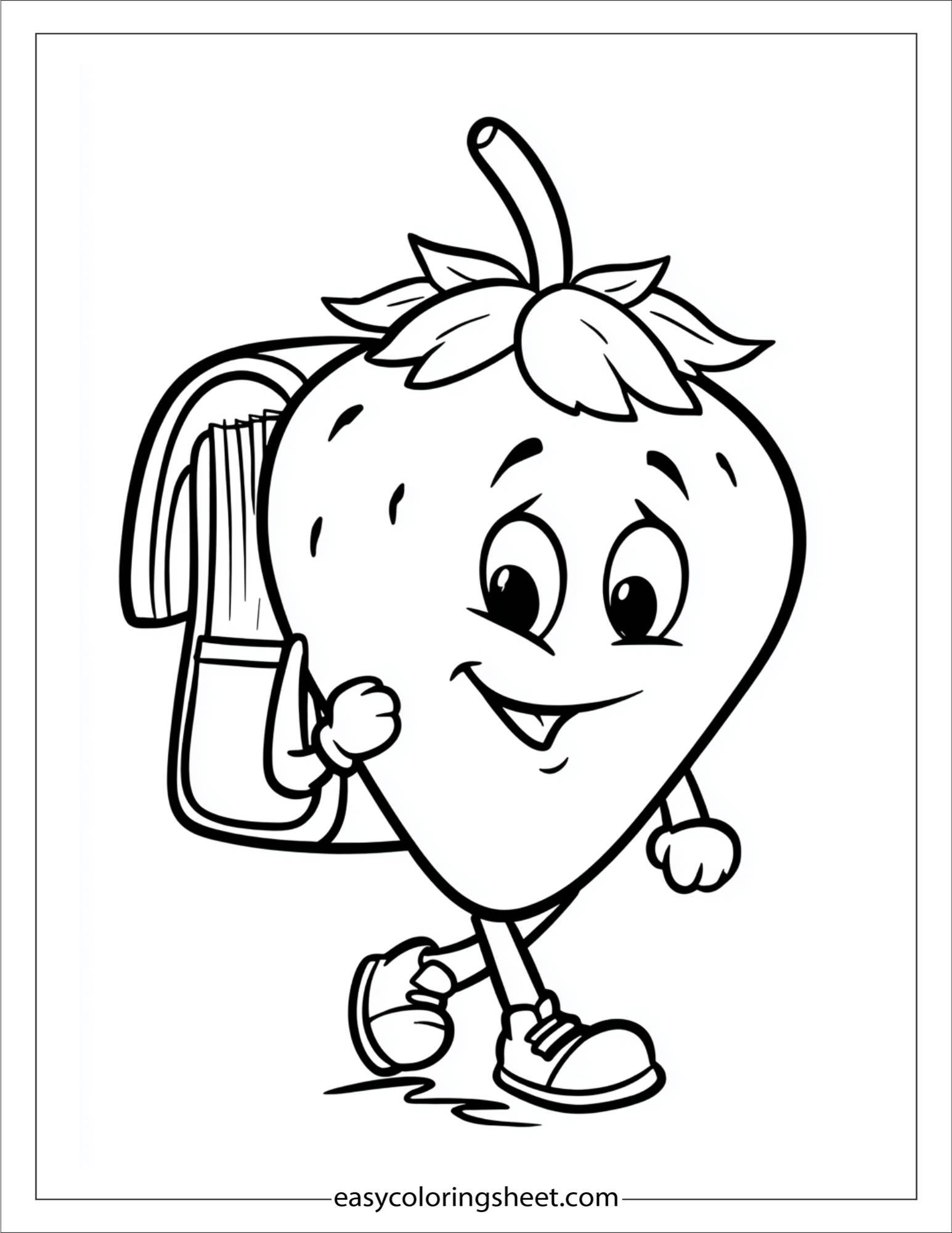 Strawberry with backpack
