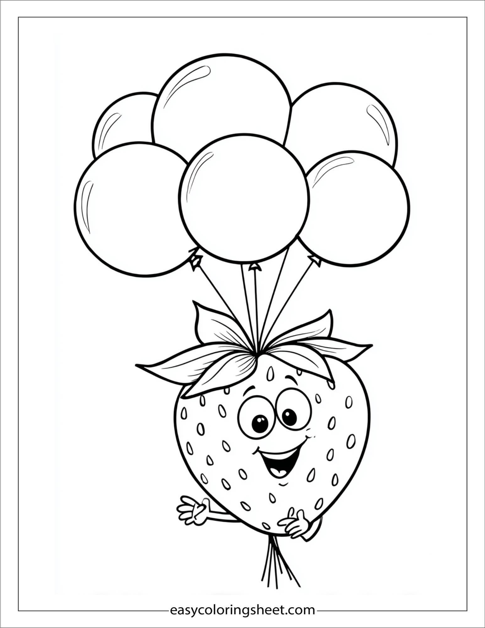 Strawberry with balloons