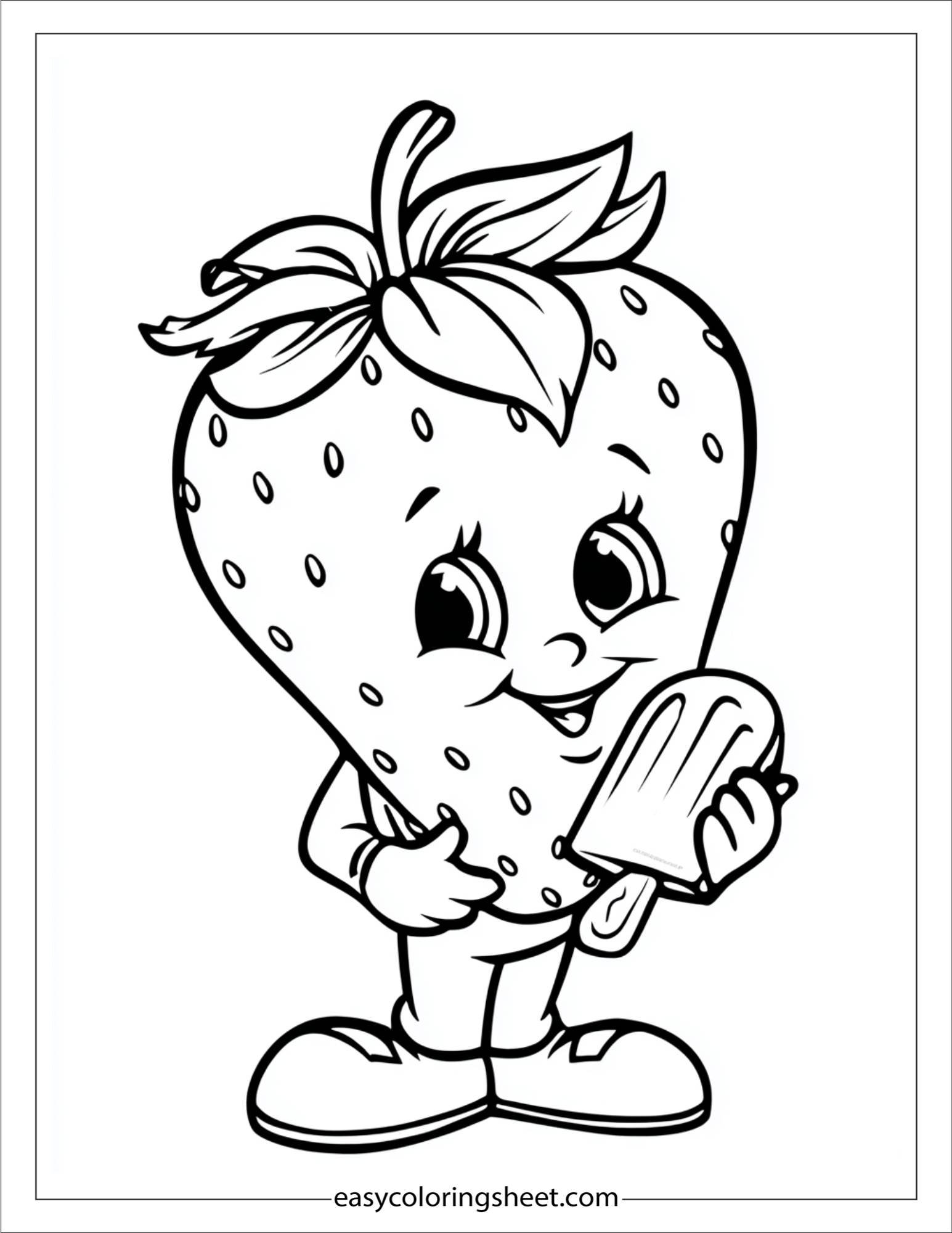 Strawberry with ice cream