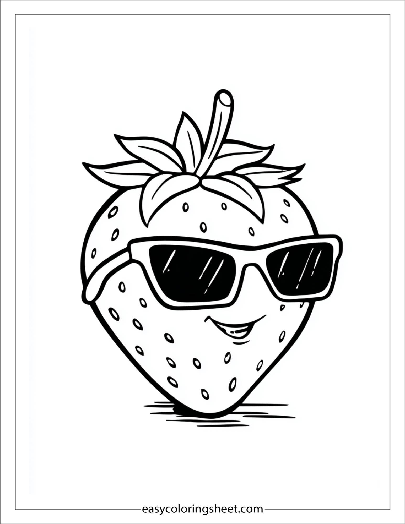Strawberry with sunglasses