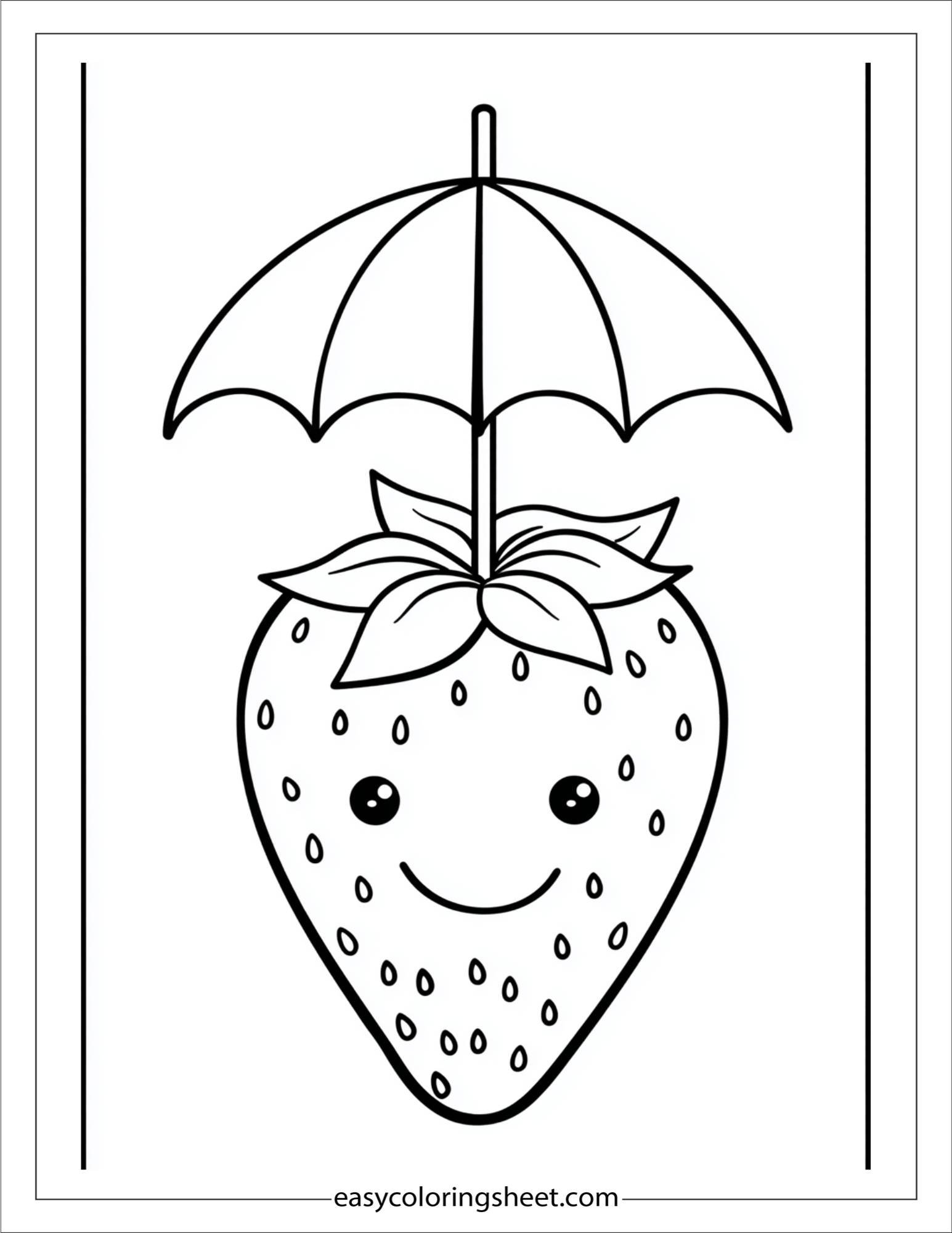 Strawberry with umbrella