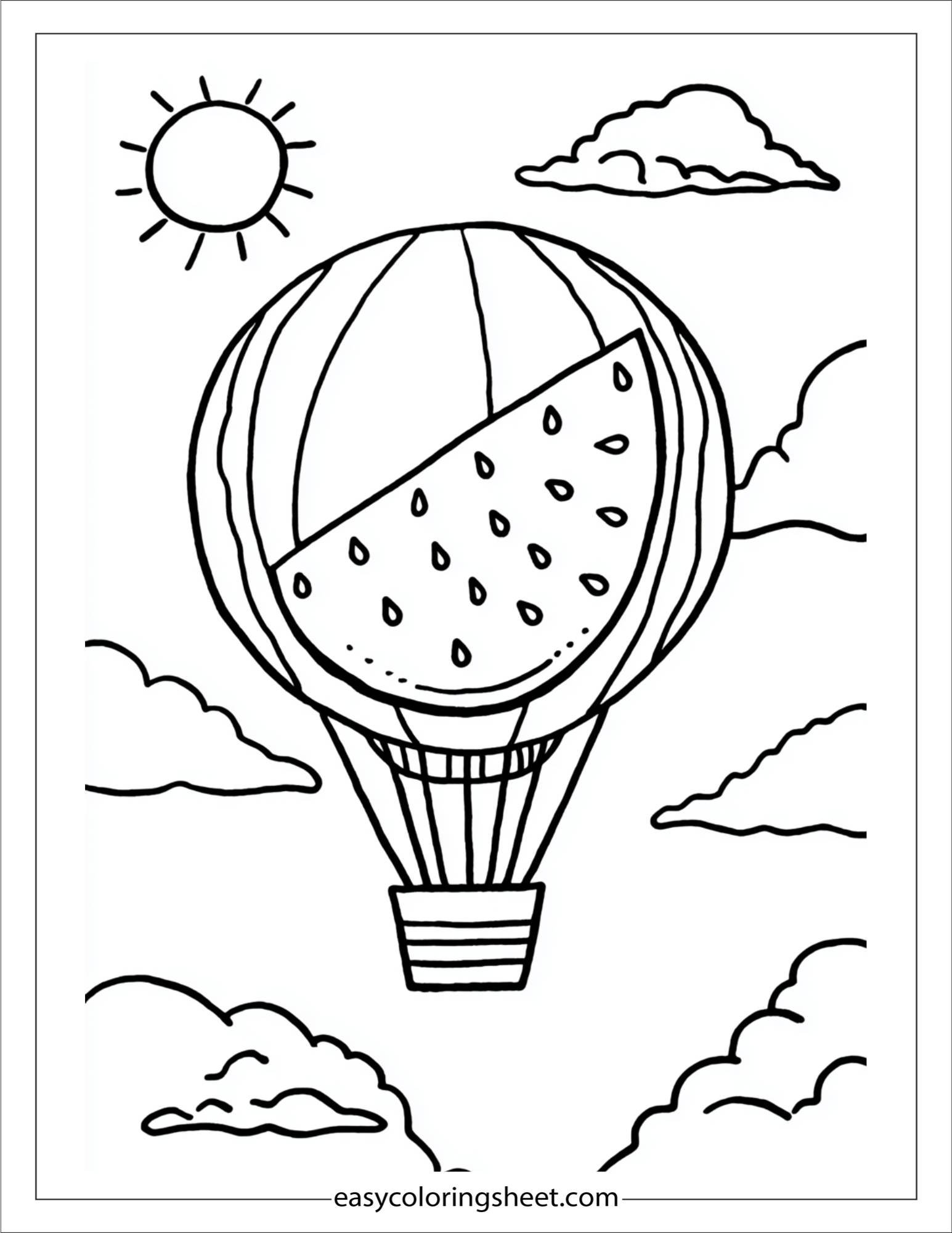 Watermelon in hot air balloon