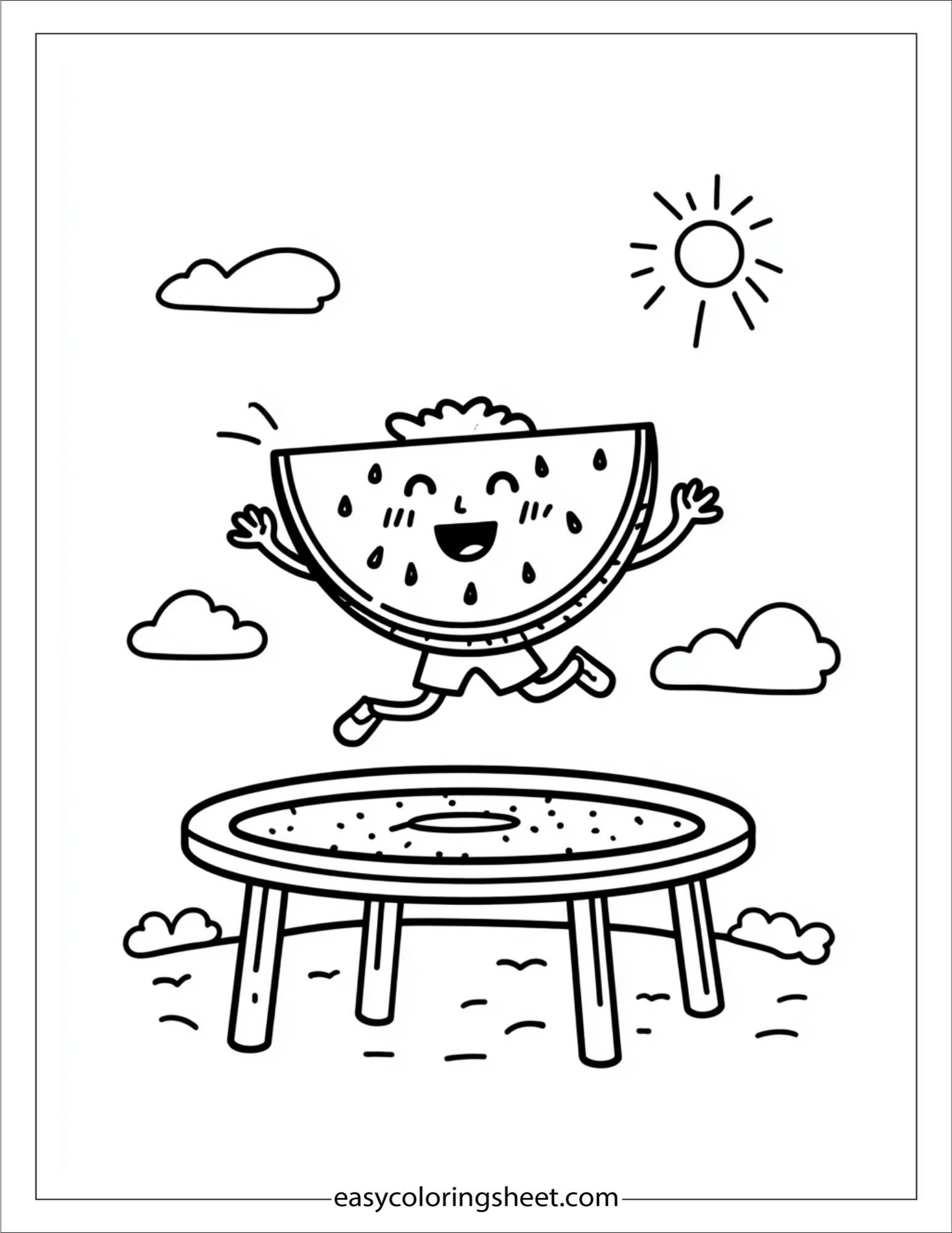 Watermelon on trampoline